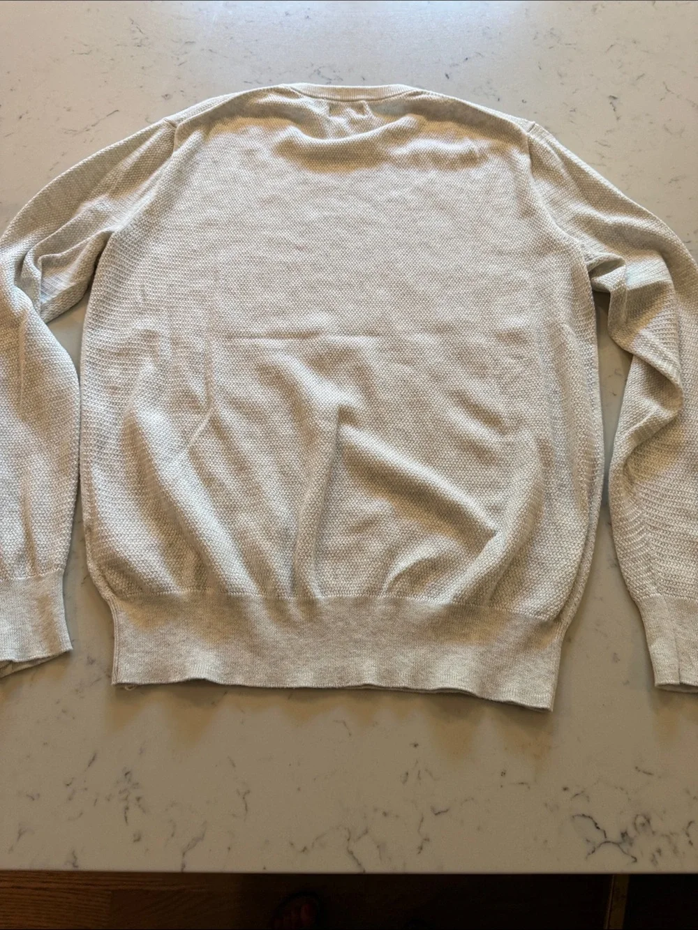 J. Crew Men's Cream Crewneck Textured Sweater